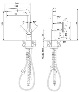 Смеситель для кухни Paulmark Kassel Ka214311-401 антрацит